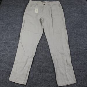 Alex Crane Pant Men 31 Beige 100 Linen Button Fly Feel Breezy Lightweight Casual